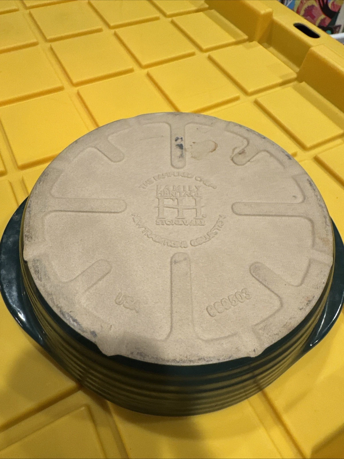 Pampered Chef New Traditions Deep Dish Pie Plate Emerald Green 9" Stoneware Pan