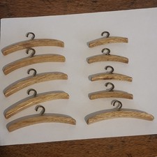 Vintage Set of 10 Mini Wooden Doll Clothes Hangers Rustic Farmhouse Display