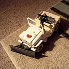 Tonka Pressed Steel Jeep Snow Plow Truck White Black Brown Toy Vehicle