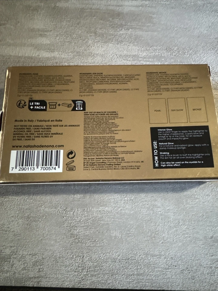 Paleta Brilladora Híbrida Multiuso Trío Iluminador Dorado Natasha Denona Nueva en Caja Foto 3 de 3