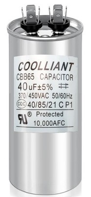 Round HVAC 40 uF/MFD Motor Run/Start Capacitor for AC Compressor and Condenser