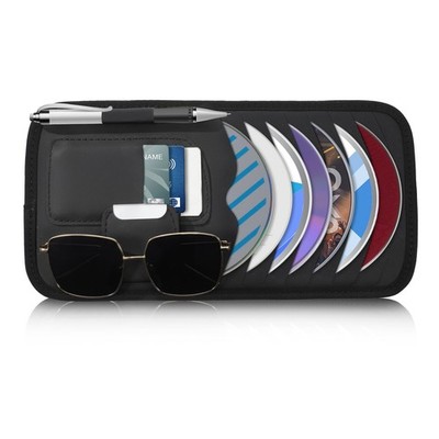 Black Car CD Holder Leather Visor Organizer Sun One size, 