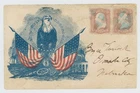 Mr Fancy Cancel 65 PAIR CIVIL WAR PATRIOTIC UNLISTED BALD EAGLE CROSSED FLAGS