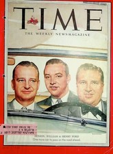 Original 1953 Time Cover Only: Benson, William & Henry Ford