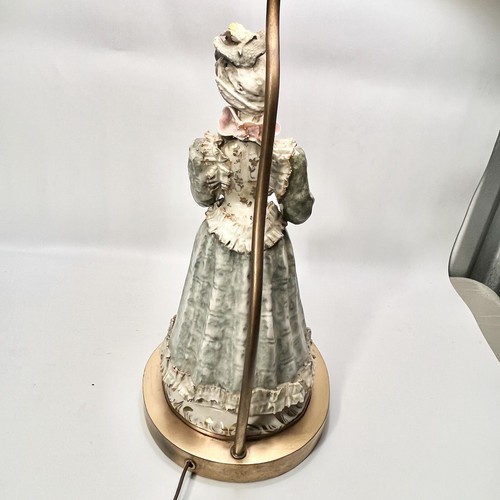 Vintage viktorianische Dame Figurenlampe atemberaubender Spitzenlampenschirm - Bild 8 von 24