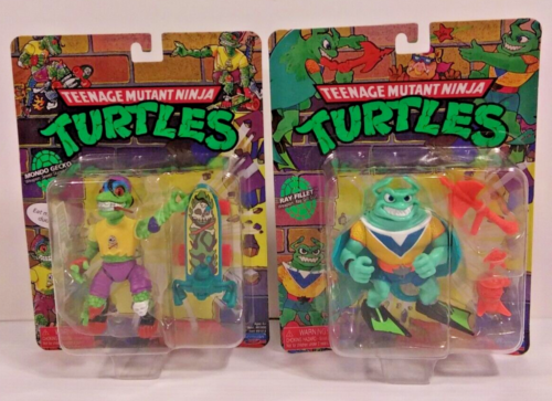 Playmates Retro Teenage Mutant Ninja Schildkröten Ray Fillet und Mondo Gecko Lot Neu - Bild 1 von 2