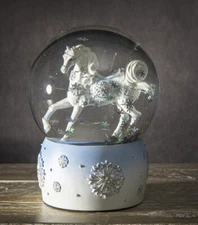 Trail Of Painted Ponies Western Frozen Winter Snow Crystal Horse Water Globe