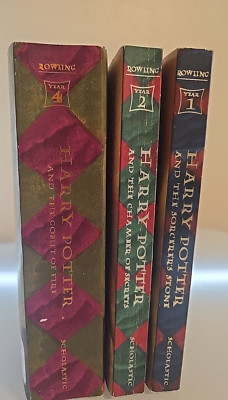 Vintage Harry Potter J.K Rowlings Scholastic Vol 1, 2 & 4