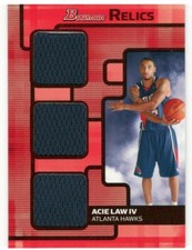 2007 Bowman Acie Law IV Triple Patch Jersey Card #'d /99