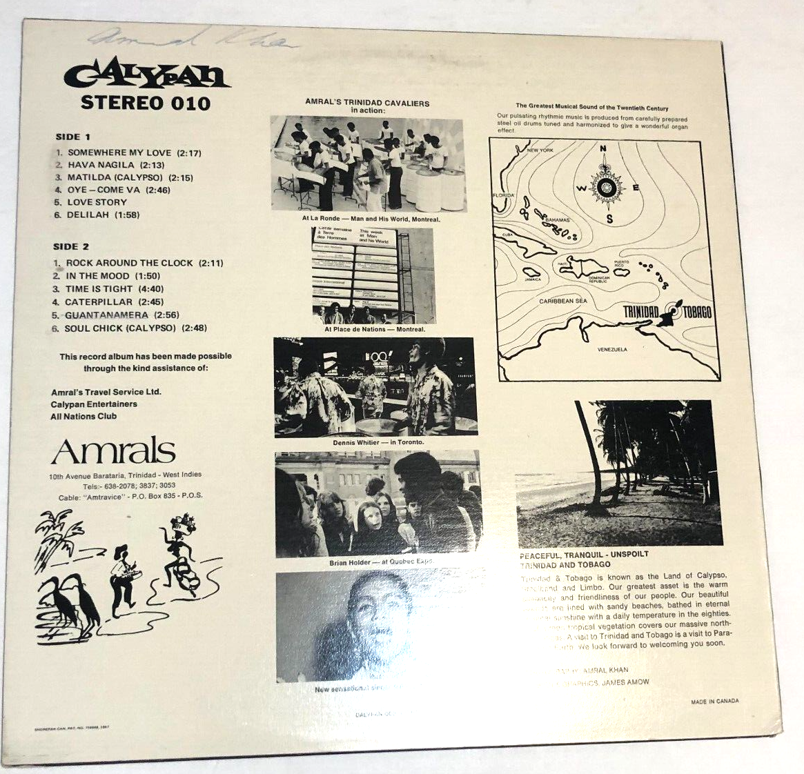 Amrals Trinidad Cavaliers Steel Orchestra Steel Vibrations LP