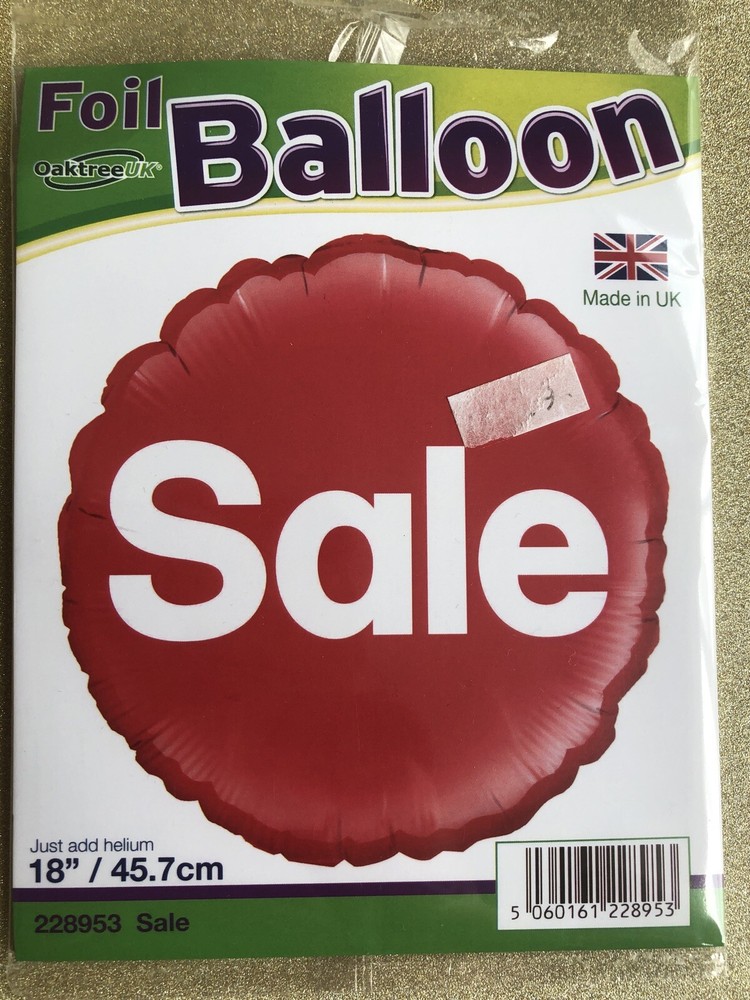 Red Sale Promotion Point Of Sale Round Foil Balloon 18”