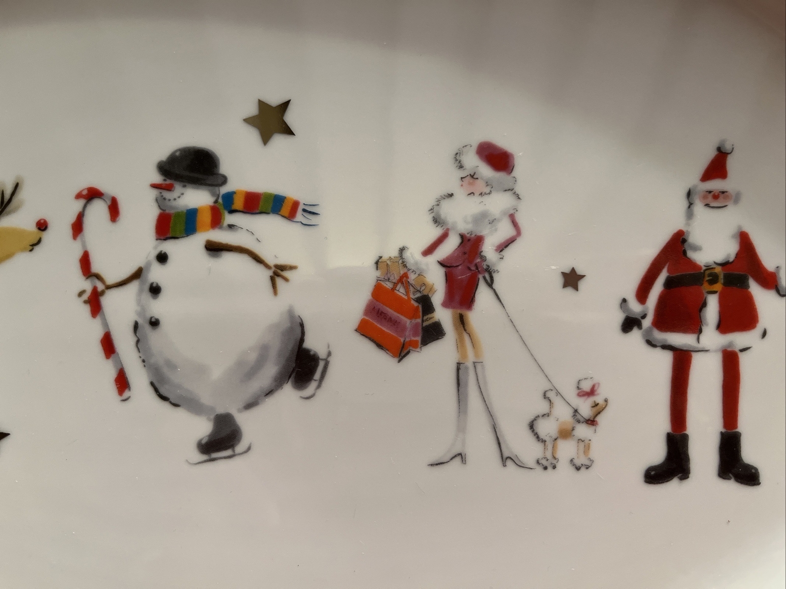 HOUSE OF FRASER Christmas Platter Ceramic Christmas Plate Santa Frosty