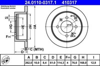 2X Ate 24.0110-0317.1 Bremsscheibe FüR Hyundai Kia