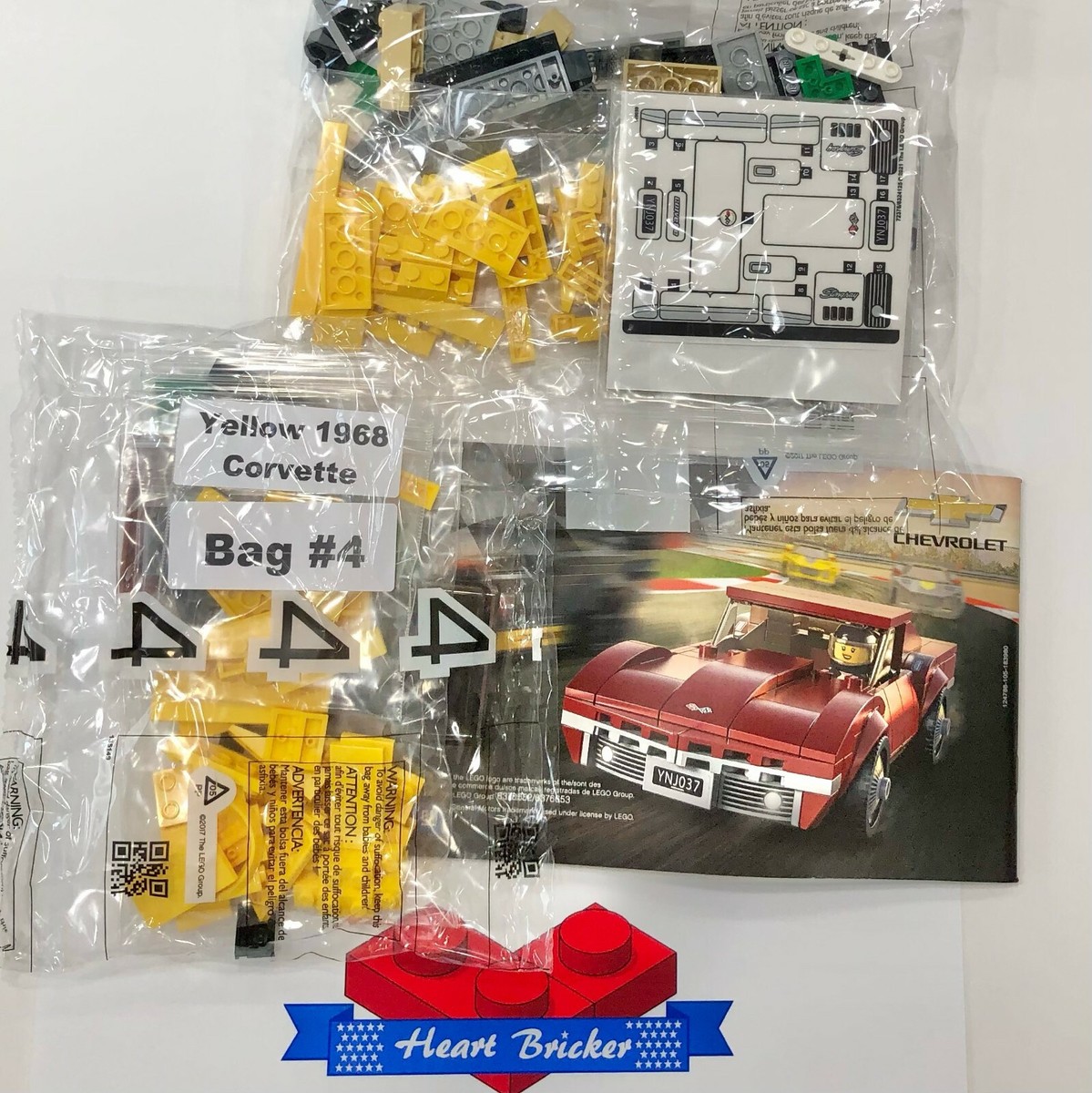 LEGO 1968-1969 Yellow Corvette Stingray Speed Champions Kit