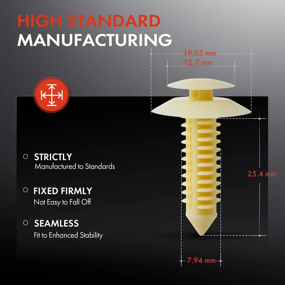 Clip de retención de panel de moldura de guardabarros de nailon de 30 piezas para Ford F-150 250 GMC Pontiac Foto 3 de 4