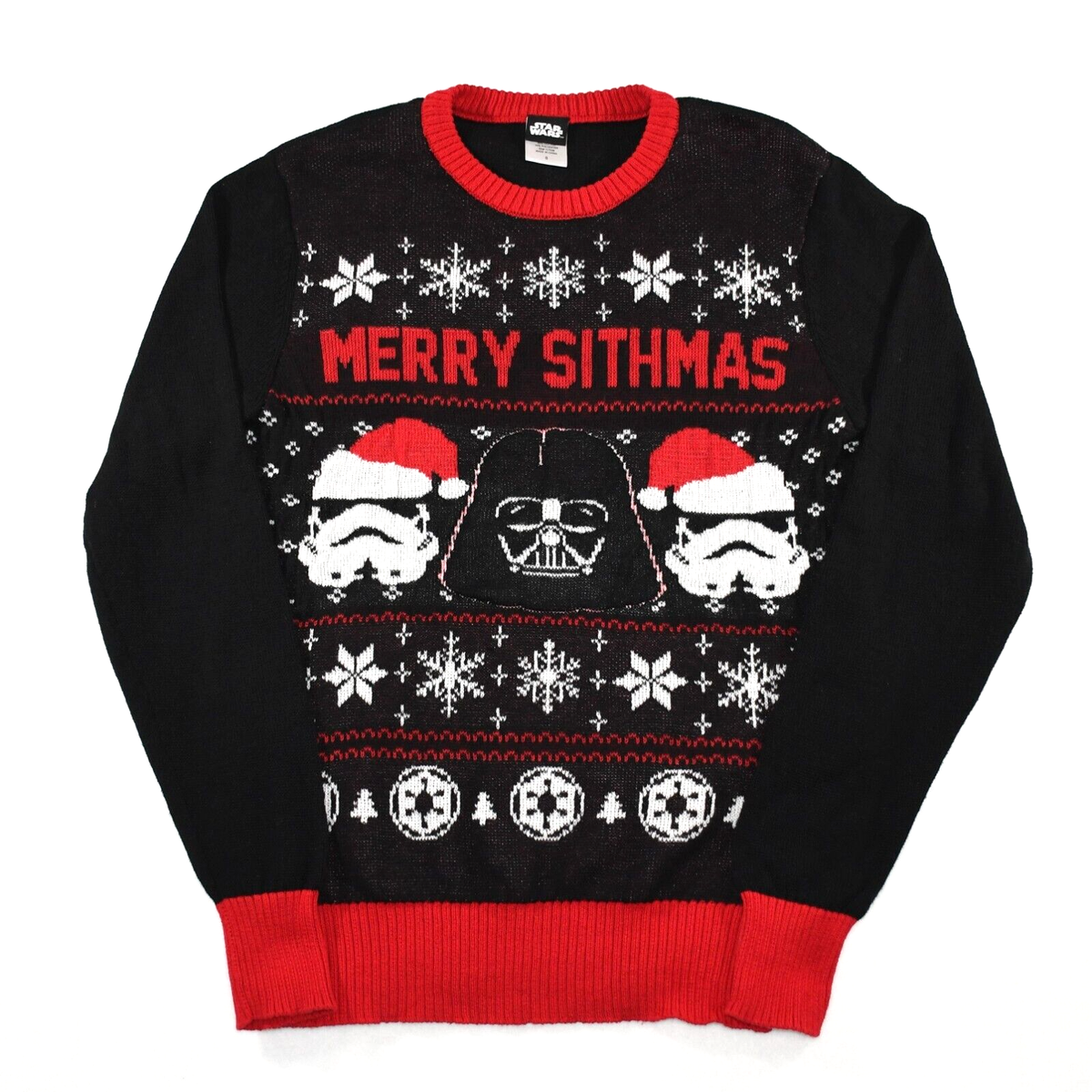 Star Wars Ugly Christmas Sweater Mens S Black MERRY SITHMAS Darth