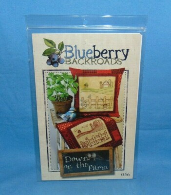 Down on the Farm Pillow Pattern Embroidered Quilted Blueberry Backroads