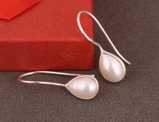 Beautiful Teardrop 925 Silver Pearl Dangle Earring Hoop Silver Earring For Gift