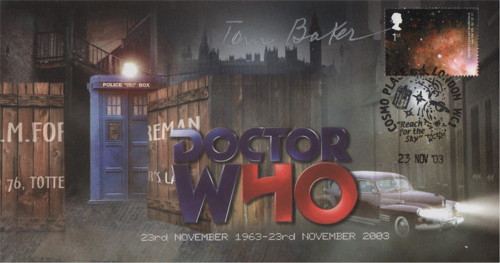 RARE Doctor Who Signed Collectable Stamp Cover 40th Anniversary TOM BAKER