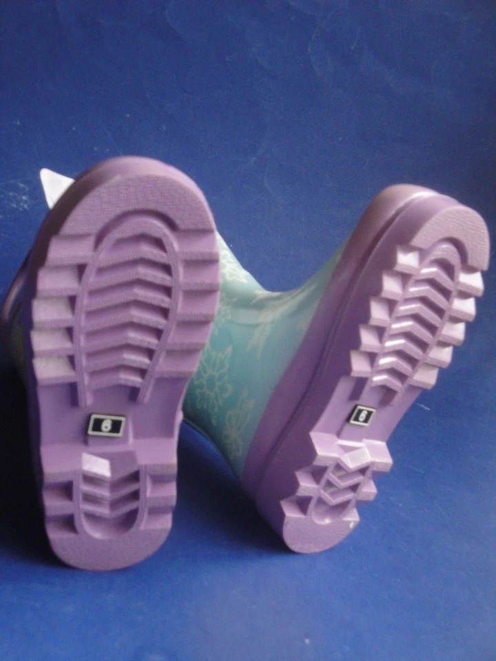 Botas de Lluvia Disney Niñas Frozen Elsa Copo de Nieve Púrpura, Talla 6 Foto 4 de 4