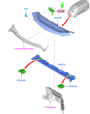 FORD TRANSIT CUSTOM MK1 Cowl Panel Water Deflector RHD 2559678 NEW  