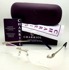 New PHILIPPE CHARRIOL Rimless Frames PC75041 C07 58-18 140 Silver Blue Frames