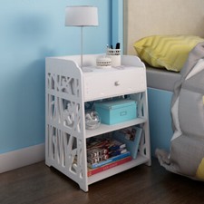 Small Compact Bedside Table Cabinet Sofa Side End Table Draw Storage Nightstand