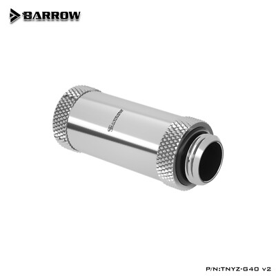 Barrow 40mm G1/4'' Male to Female Extend Extender Fitting Adapter Chromed Silver 