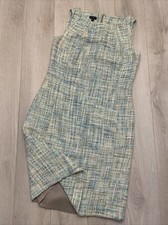 Talbots Blue White Tweed Sheath Dress Sz 8