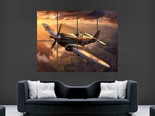 SPITFIRE AEROPLANE WORLD WAR GIANT WALL POSTER ARMY ART PICTURE PRINT LARGE HUGE