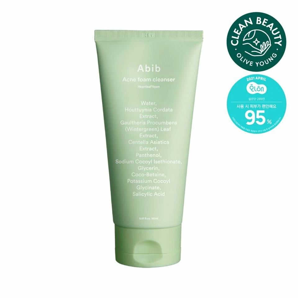 ABIB Heartleaf Acne Foam Cleanser 150ml with salicylic acid, heartleaf, centella