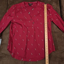 ARIAT CHIMAYO COLLECTION TOP CENTINELA COLLECTION BUTTON V-NECK SMALL