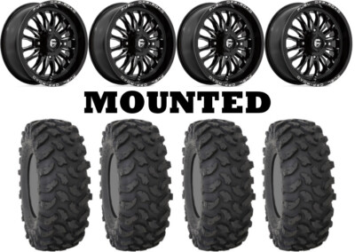 Kit 4 System 3 XTR370 Tires 37x10-18 on Fuel Arc Black Wheels POL