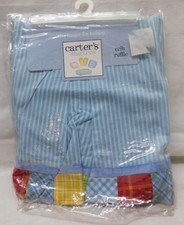 Carter's Starters Blue Stripe Crib Ruffle Baby Nursery