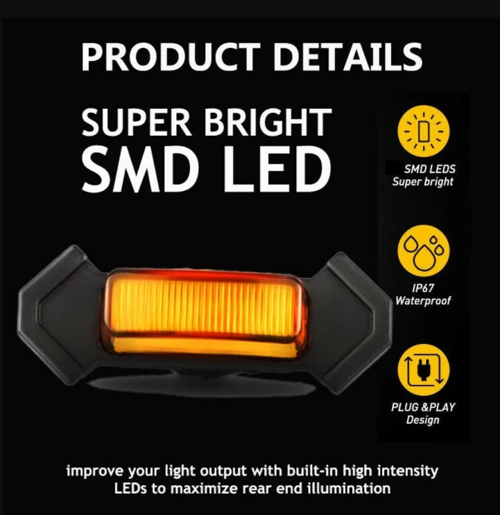 Grille LED Lights Smoked Lens Front Amber Light For Toyota Tacoma Tundra Raptor - Image 3 of 4