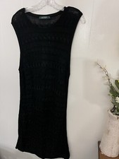 Lauren Ralph Lauren XL black sweater dress sleeveless cotton blend EUC LKN