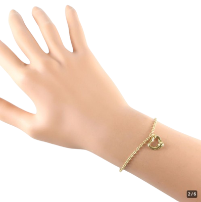 Tiffany K18 Bracelet Open heart 18k Gold Gold BJ Beautiful Item  