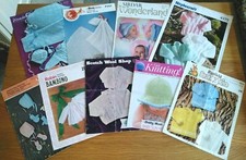9 Vintage/Modern Sirdar Peter Pan etc Baby Girl Boy Knitting Patterns 12" to 24"