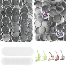 100 Sets Button Maker Supplies, 75mm / 2.95 inch Button Supplies Buttons Part...