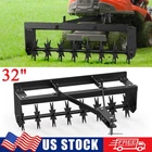 32" Tow Behind Spike Aerators with Steel Tines Lawn Soil Penetrator Heavy Duty