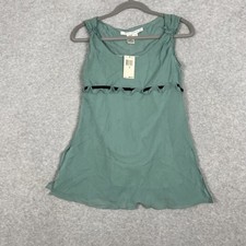 Max Studio Silk Sleeveless Top Womens S Green...