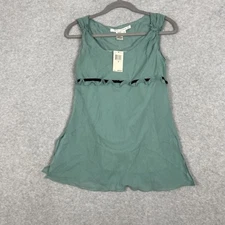 Max Studio Silk Blouse Womens S Green Y2k Coquette Soft Girl Fairycore