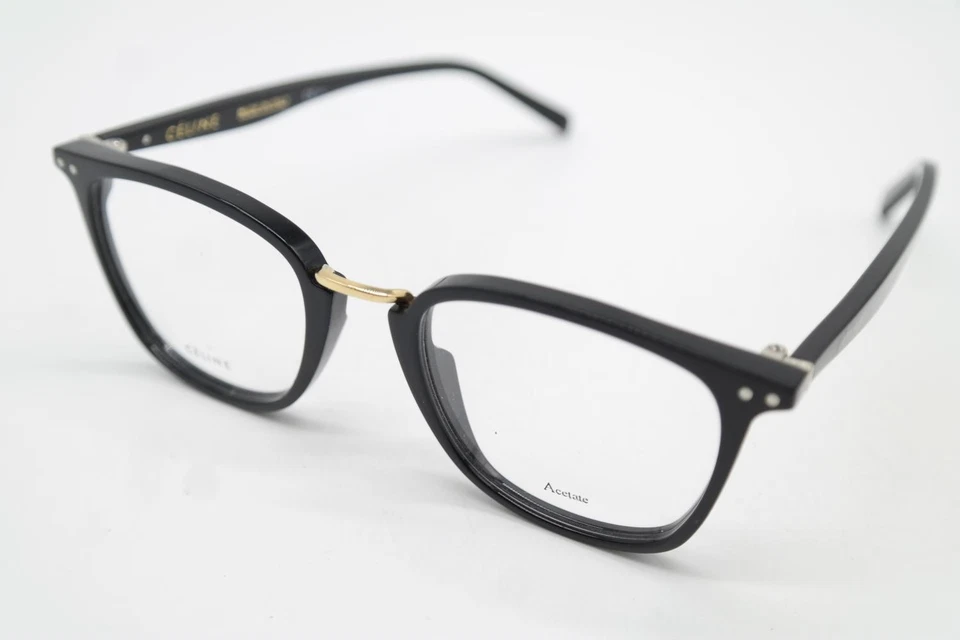 Occhiali CELINE CL41419 Nero Oro Argento Ovale Montatura Nuova - Immagine 3 di 4