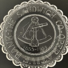 Sandwich MA Co-operative Bank of Cape Cod Pairpoint Glass Cup Plate Cape & Coast