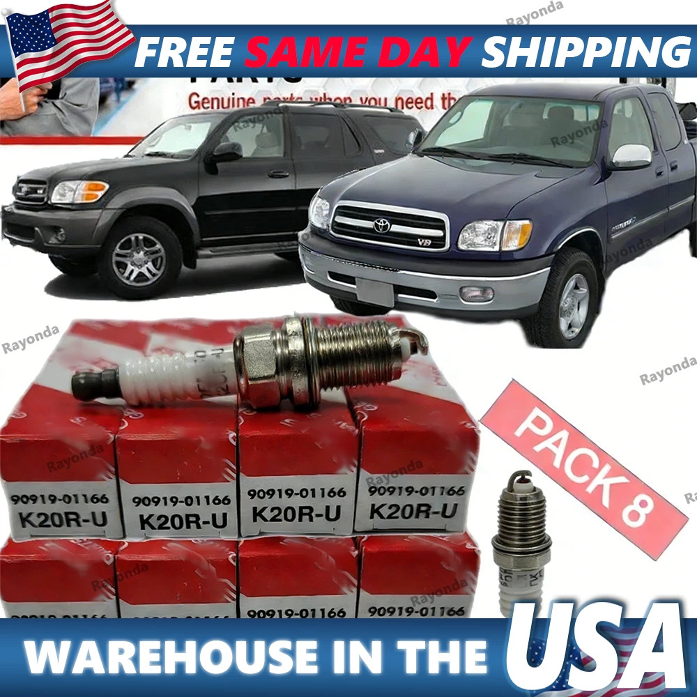 8 Pack OEM Genuine Toyota Sequoia 2001-2004 V8 4.7L Spark Plug 90919-01166