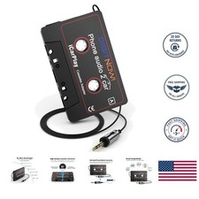 Durable 3.7Ft AUX Car Audio Cassette Adapter for Smartphones  MP3 Players
