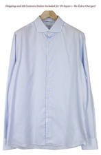 SUITSUPPLY Men's Shirt 45L/17 3/4L Extra Slim Blue Striped Pure Cotton shirt