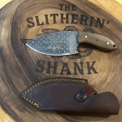 8  Fat Bellied Fixed Blade Featuring A Nordic Compass Engraved Blade