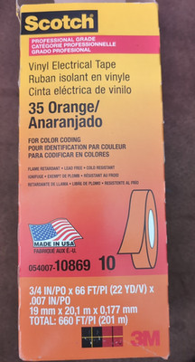 10-pack Scotch 3/4 in. x 66 ft. #35 Electrical Tape Orange