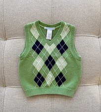 Janie and Jack Boys Sweater Vest Size 12-18 Months Argyle V Neck